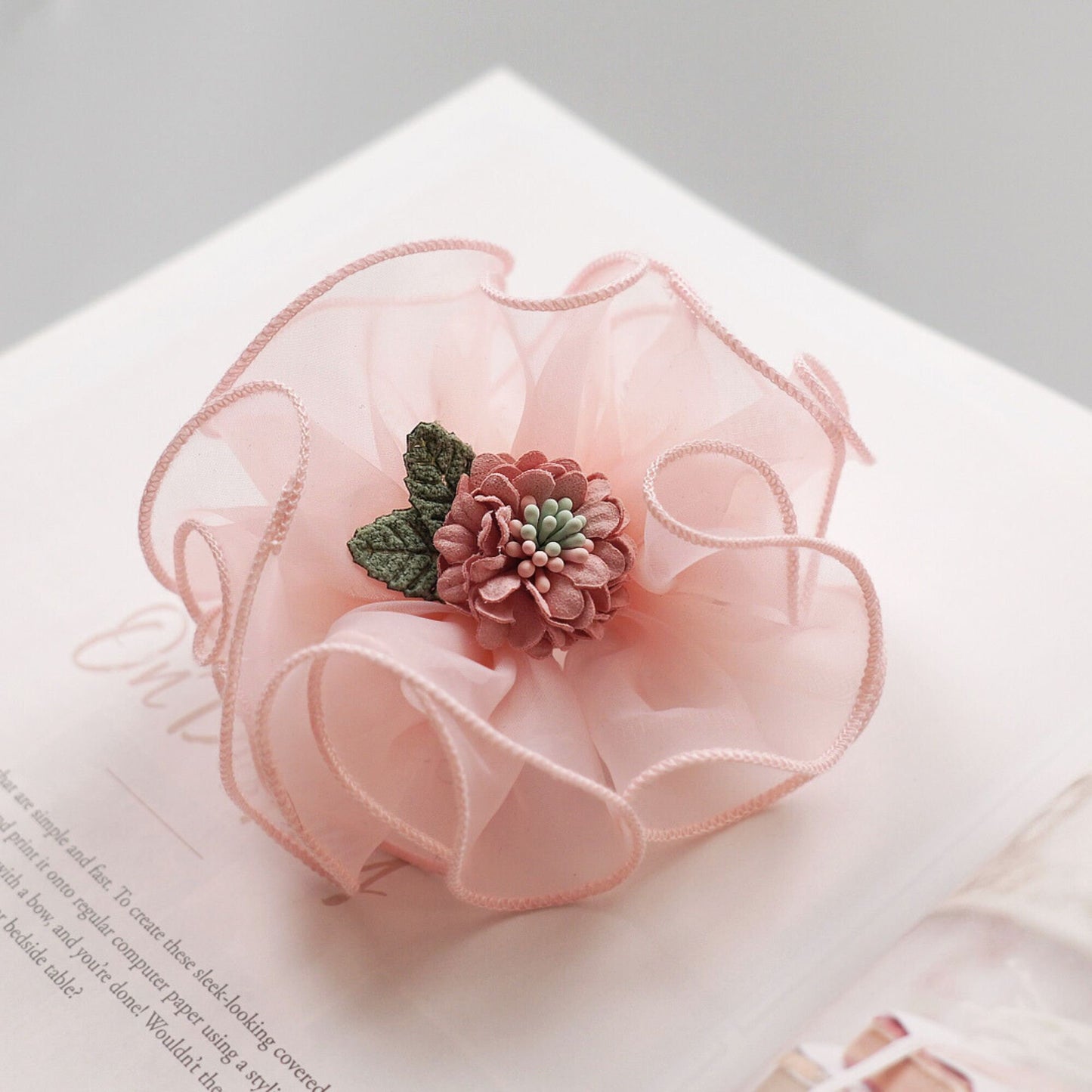 Organdi Flower Girls Hair Clips
