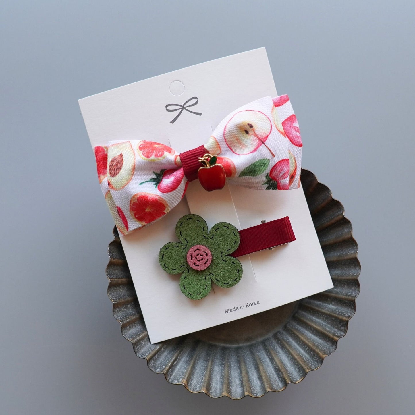 Apple Blossom Hair Clips Set