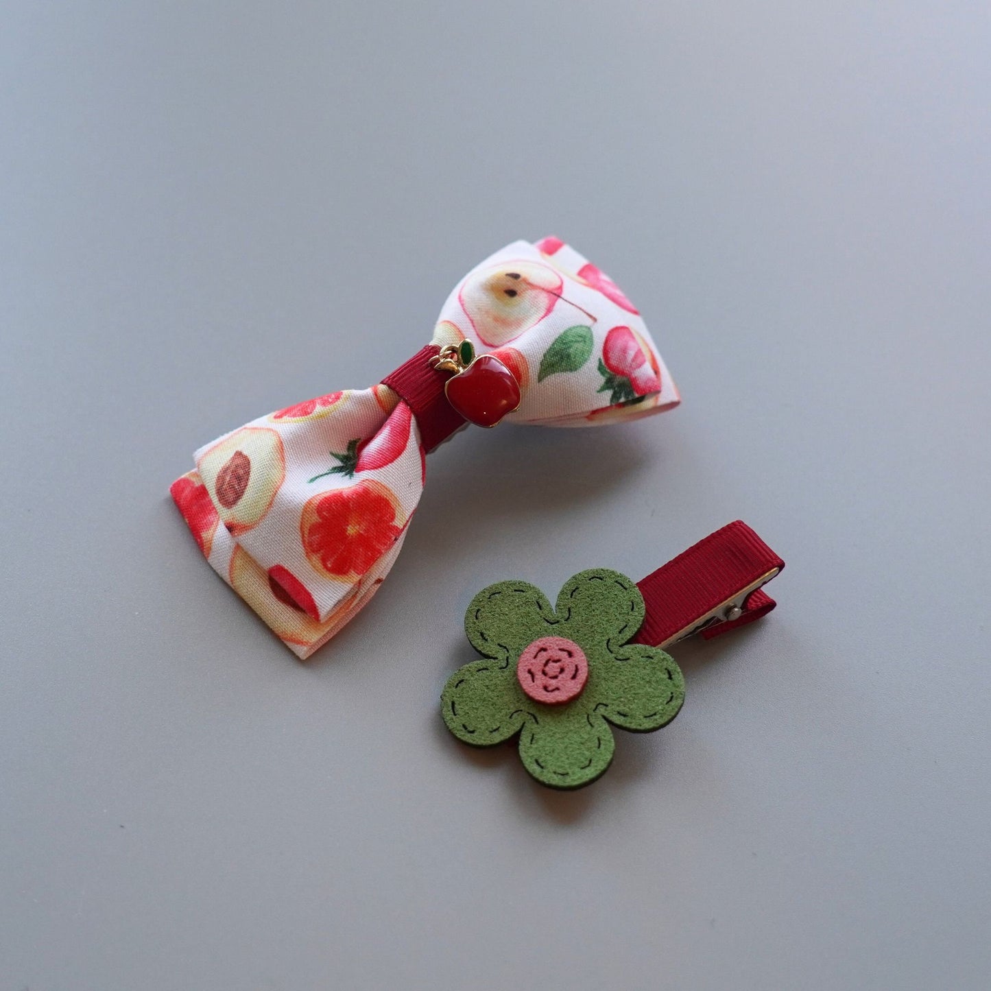 Apple Blossom Hair Clips Set