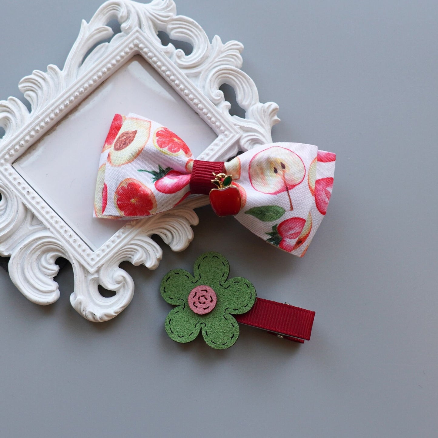 Apple Blossom Hair Clips Set
