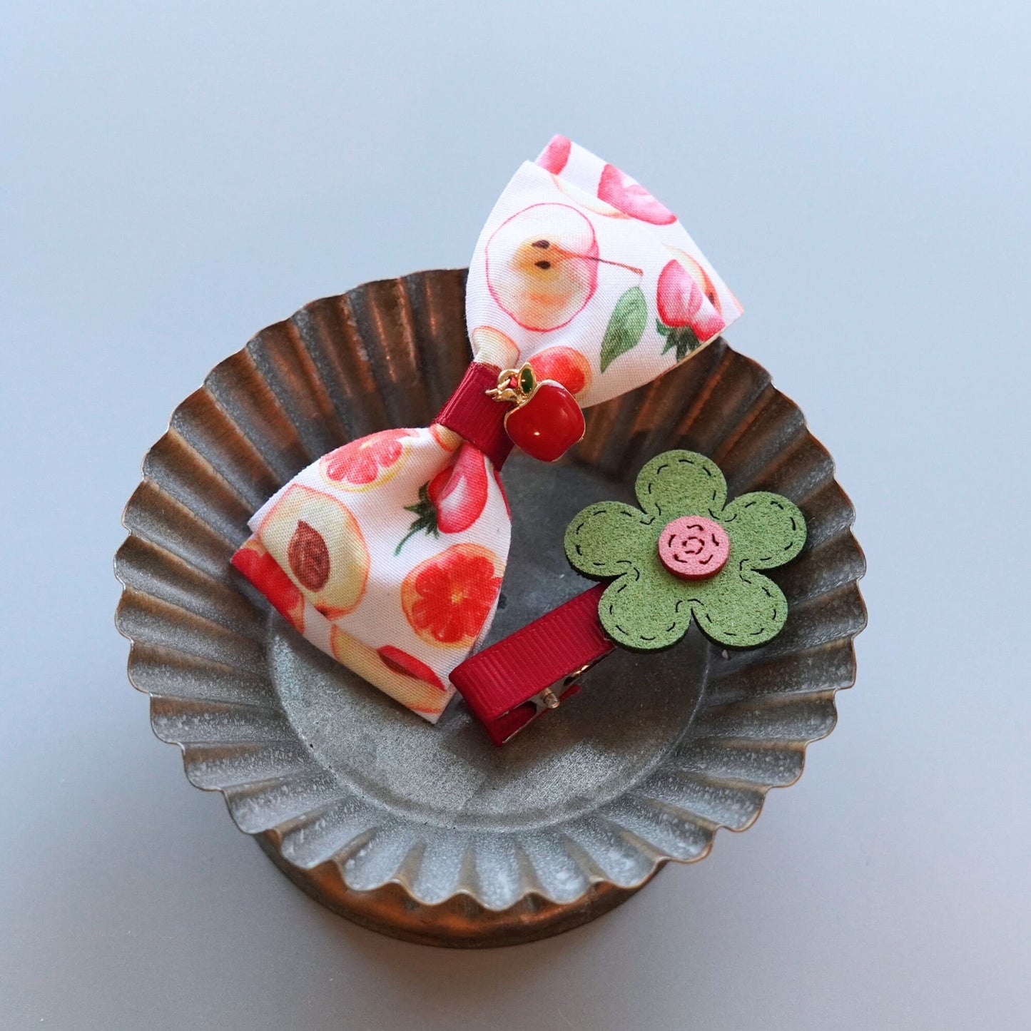 Apple Blossom Hair Clips Set