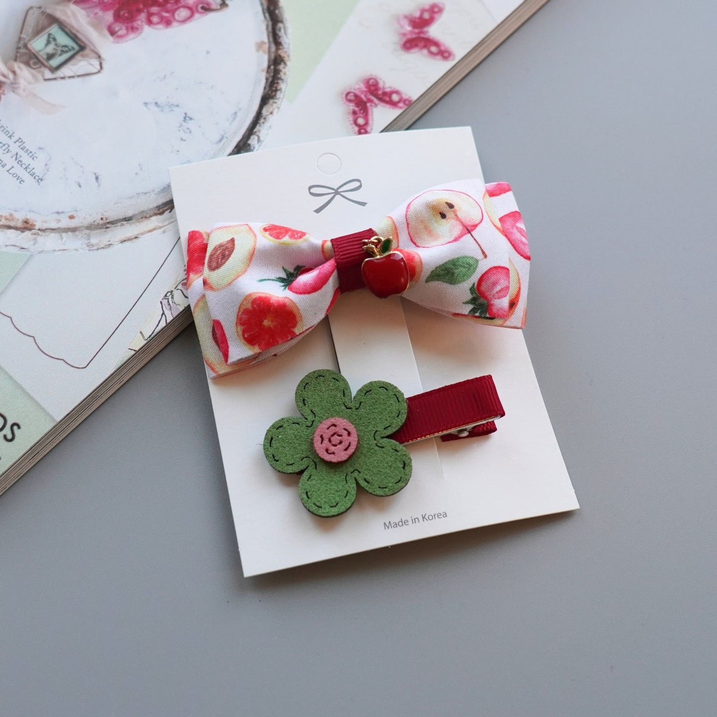 Apple Blossom Hair Clips Set