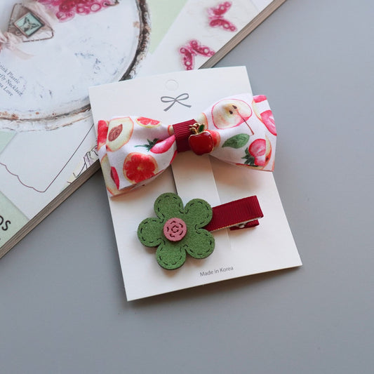 Apple Blossom Hair Clips Set