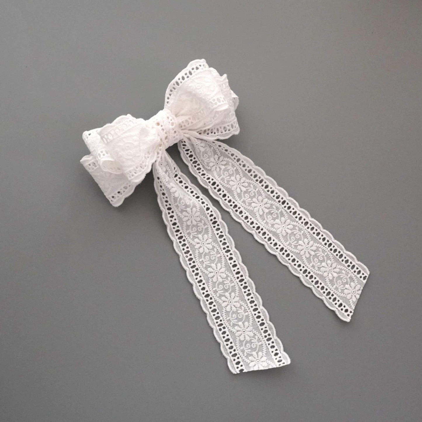 Lace Bow Long Tail Hair Barrette