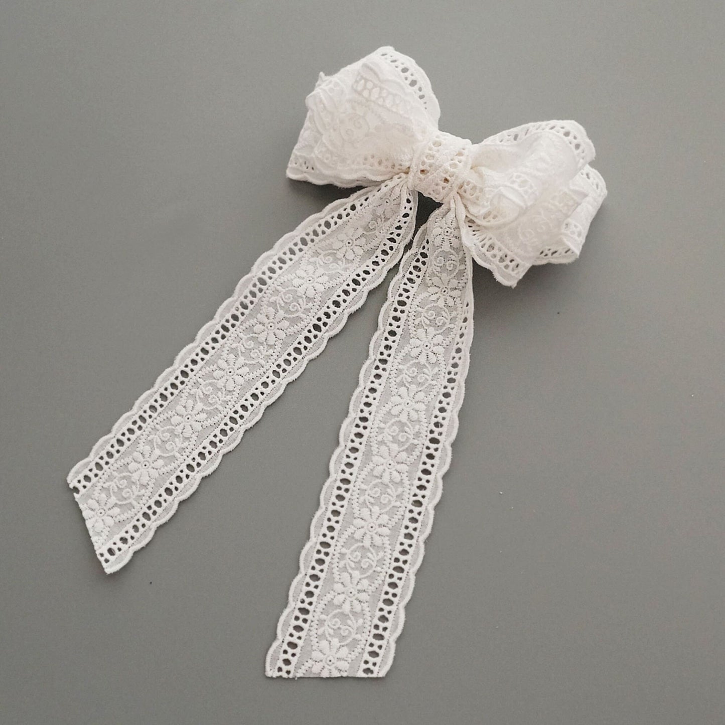 Lace Bow Long Tail Hair Barrette