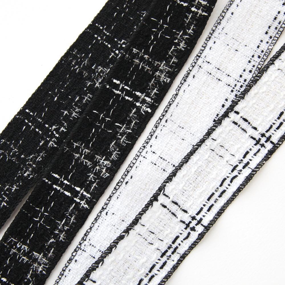 Elegant Tweed Ribbon 1.59inch (3.9cm) x 5/10Yards