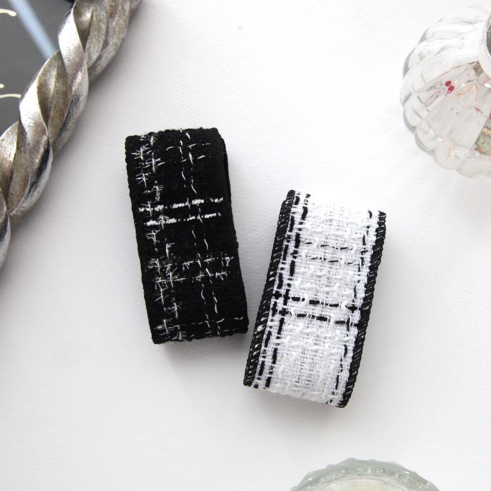 Elegant Tweed Ribbon 1.59inch (3.9cm) x 5/10Yards