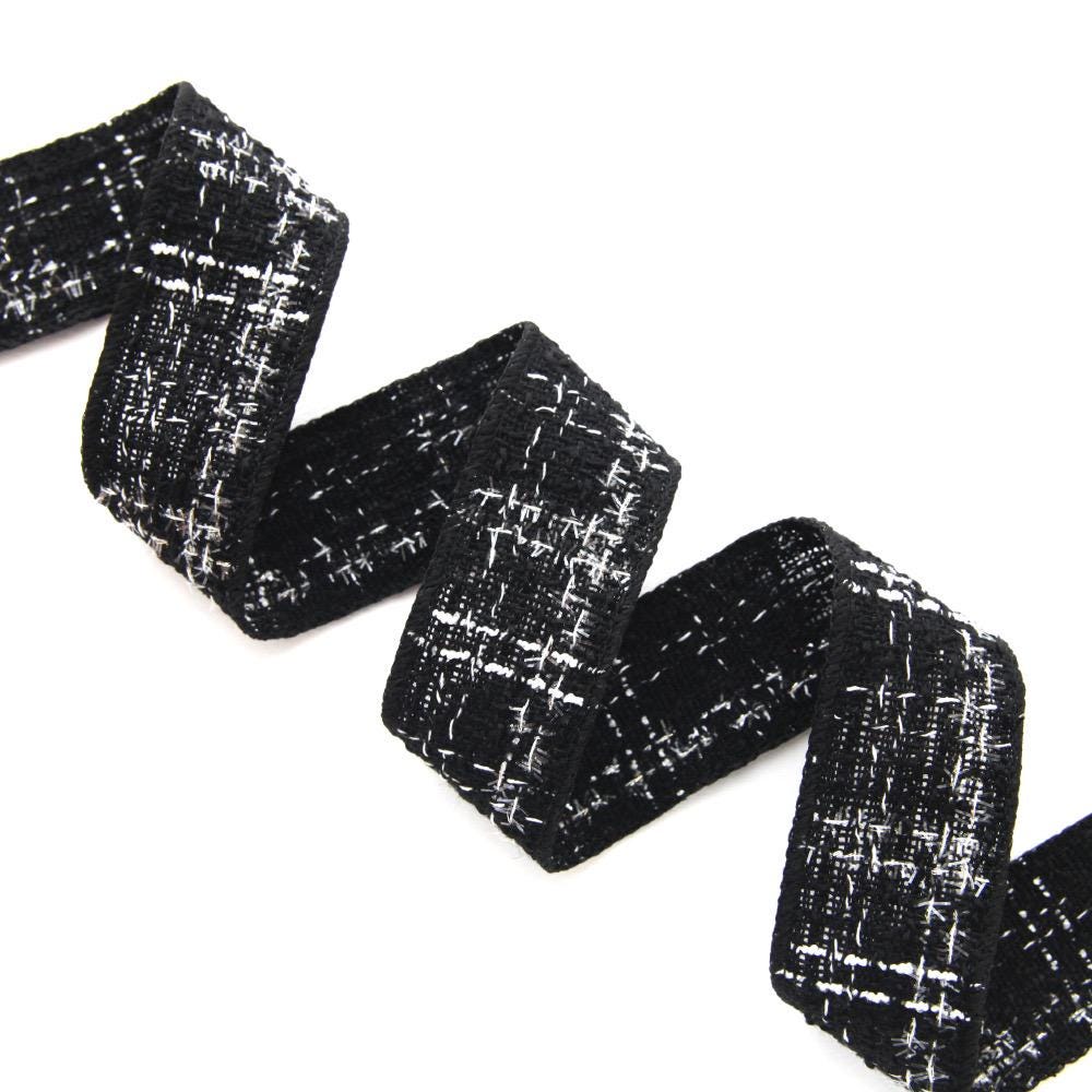 Elegant Tweed Ribbon 1.59inch (3.9cm) x 5/10Yards