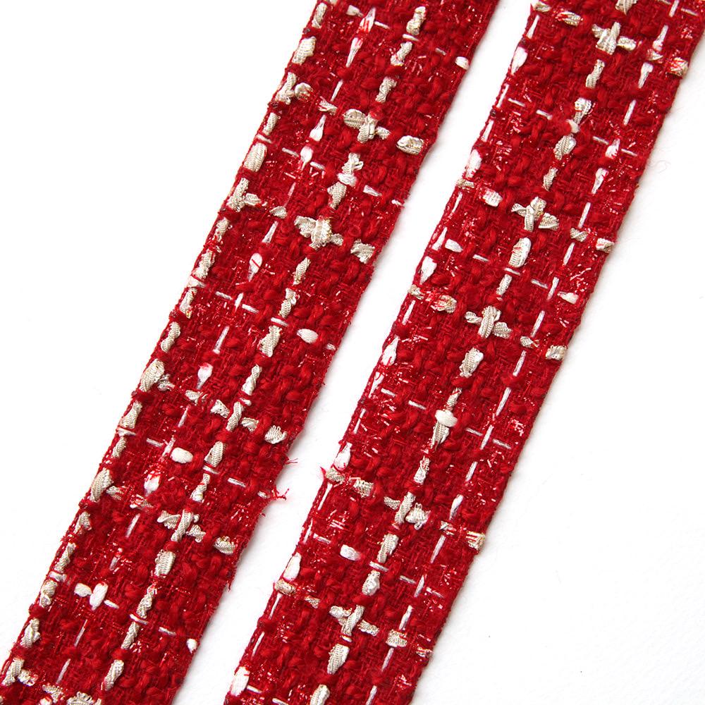 Red Tweed Ribbon 1.59inch (3.9cm) x 5Yards