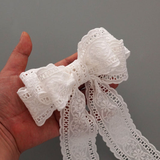 Lace Bow Long Tail Hair Barrette