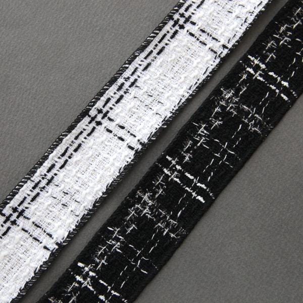 Elegant Tweed Ribbon 1.59inch (3.9cm) x 5/10Yards