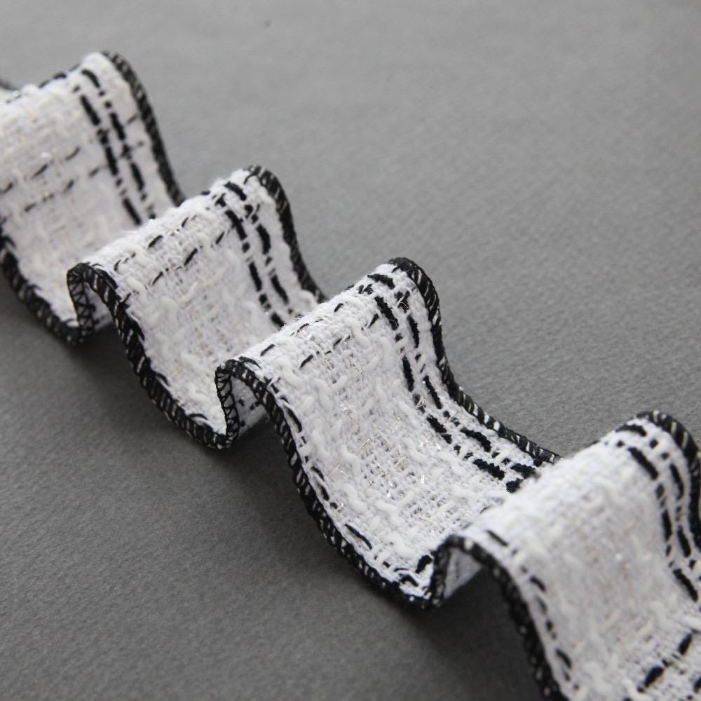 Elegant Tweed Ribbon 1.59inch (3.9cm) x 5/10Yards