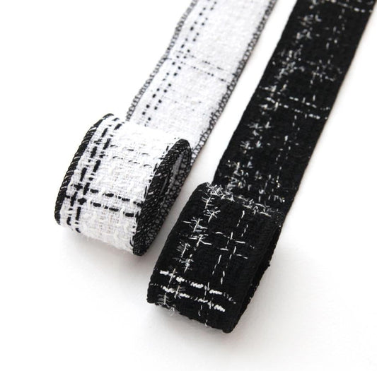 Elegant Tweed Ribbon 1.59inch (3.9cm) x 5/10Yards