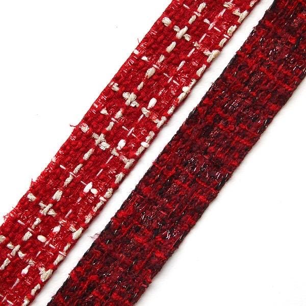 Red Tweed Ribbon 1.59inch (3.9cm) x 5Yards
