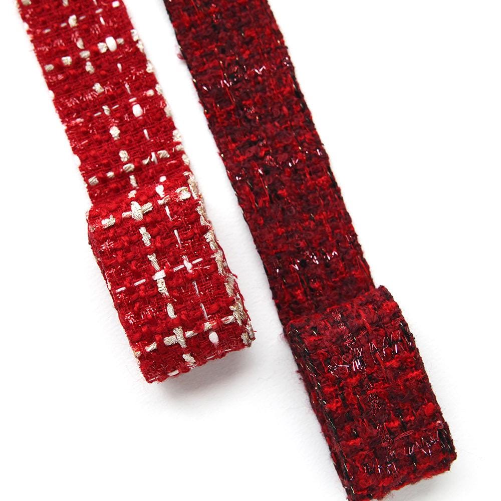 Red Tweed Ribbon 1.59inch (3.9cm) x 5Yards