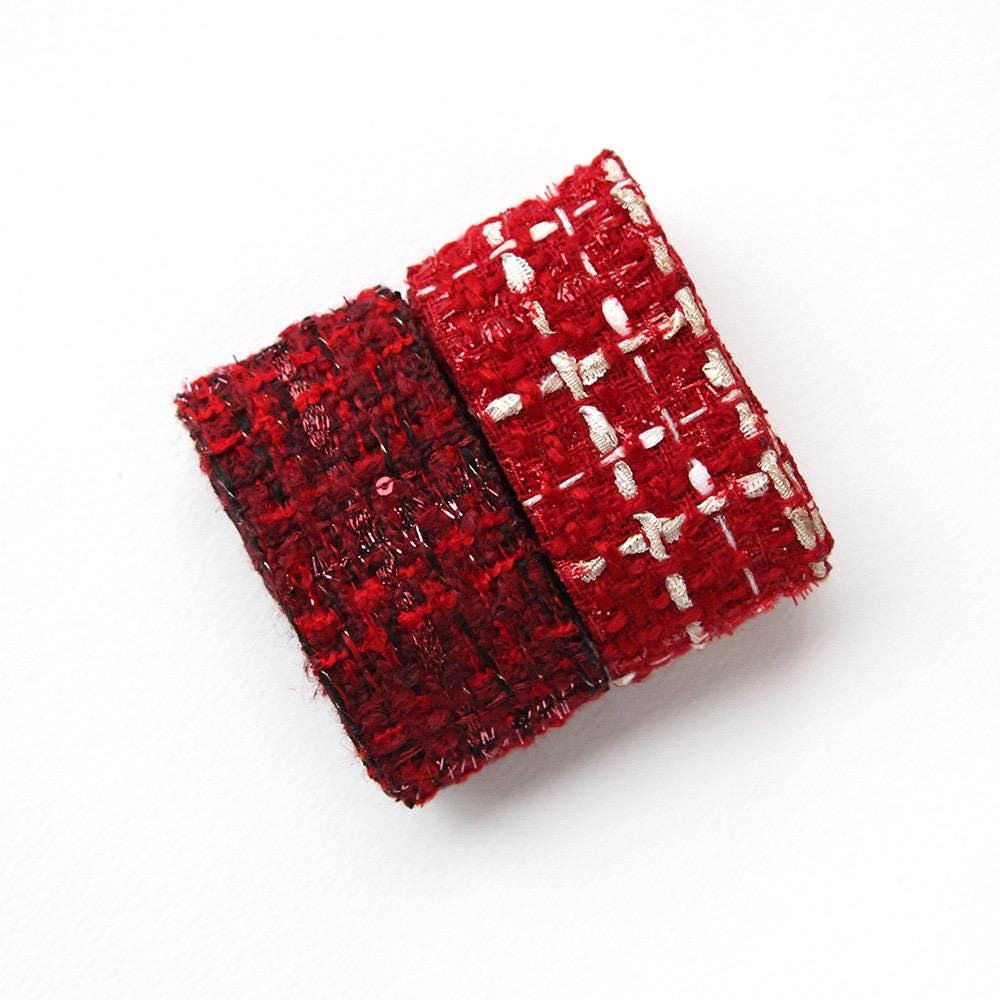 Red Tweed Ribbon 1.59inch (3.9cm) x 5Yards