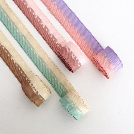 Pastel Frill-Edged Herringbone Ribbon (5/10Yards)  Crafting, Gift Wrap, DIY Accessories