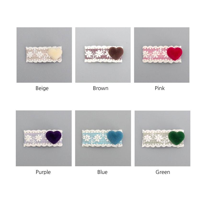 Velvet Heart Lace Hair Snap Clips
