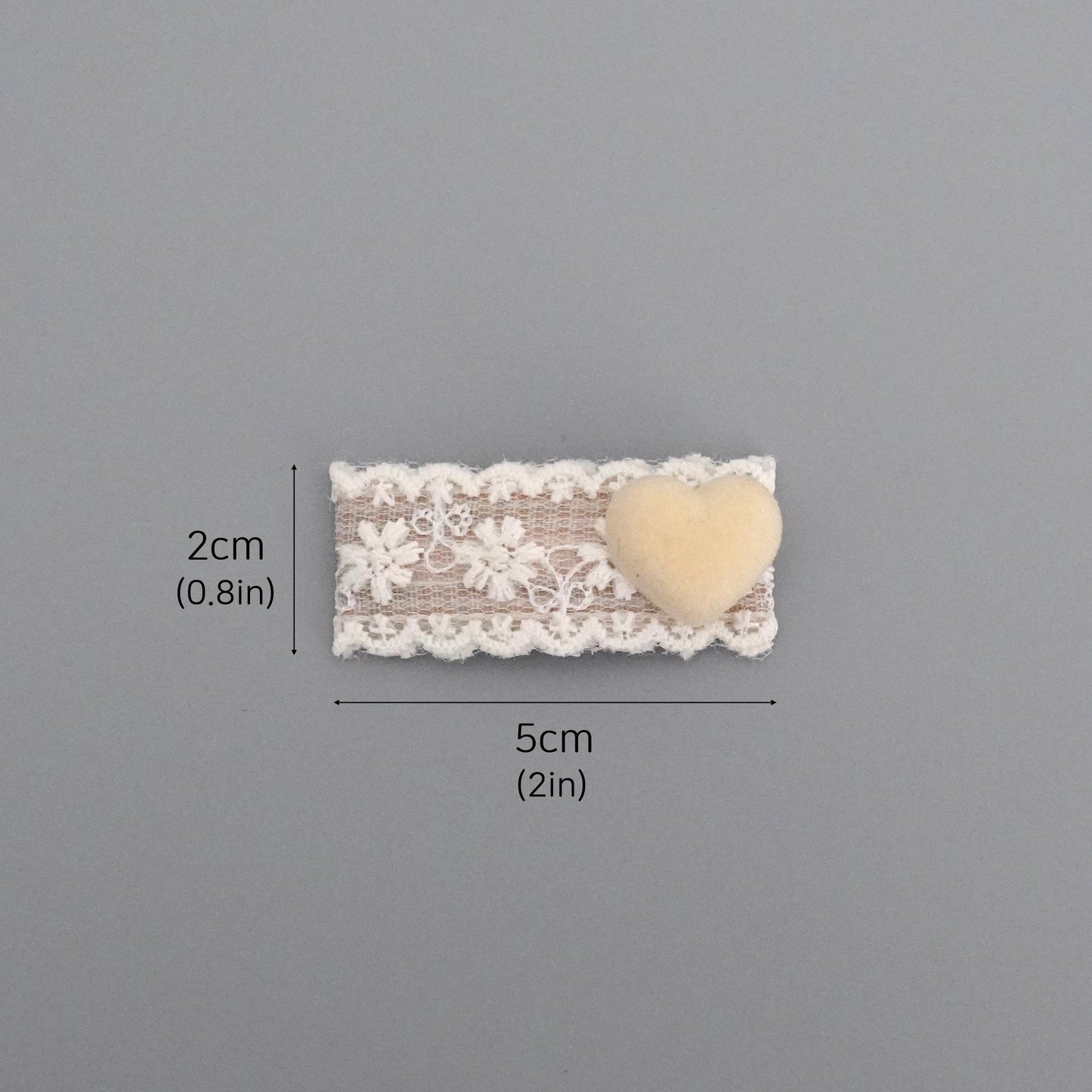 Velvet Heart Lace Hair Snap Clips