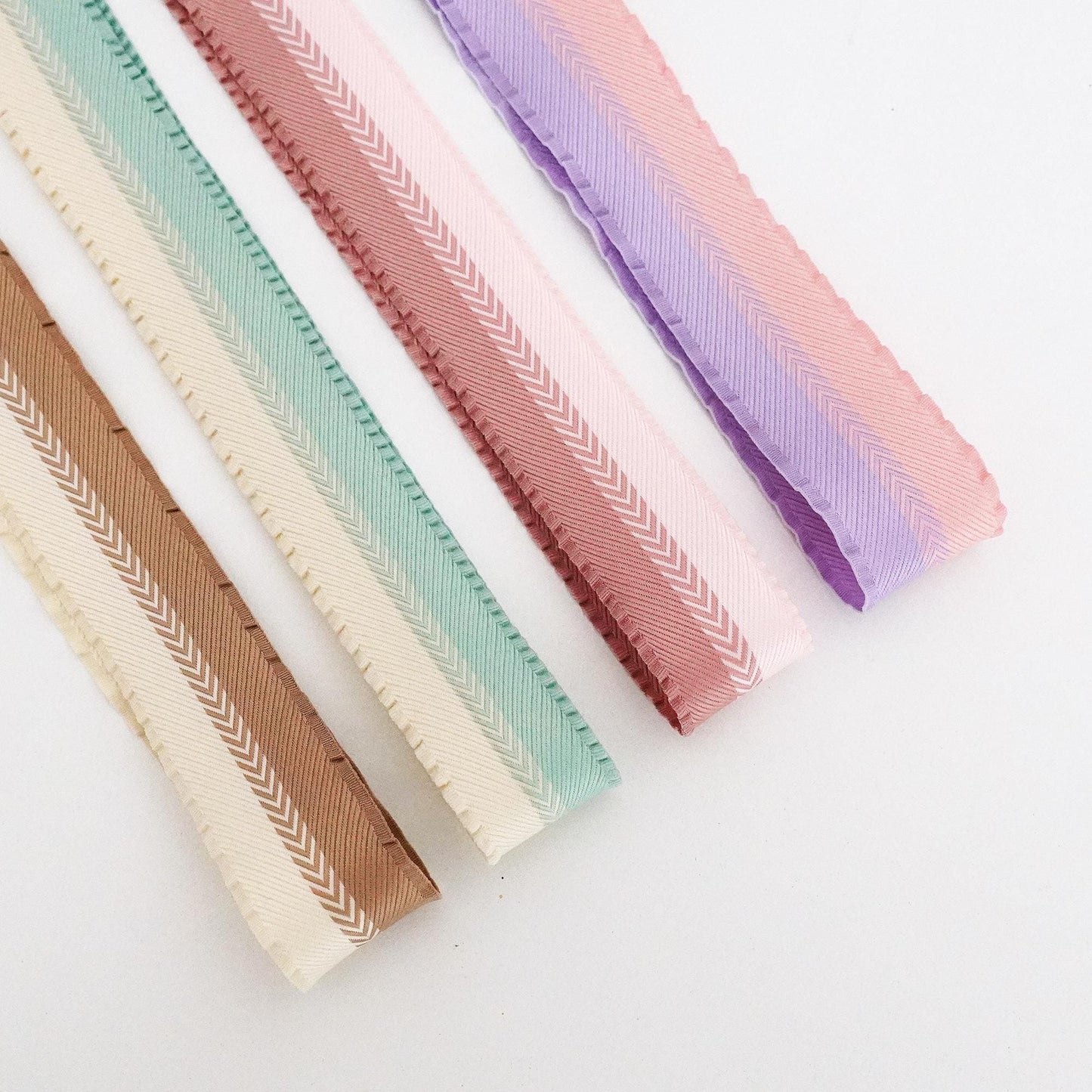 Pastel Frill-Edged Herringbone Ribbon (5/10Yards)  Crafting, Gift Wrap, DIY Accessories
