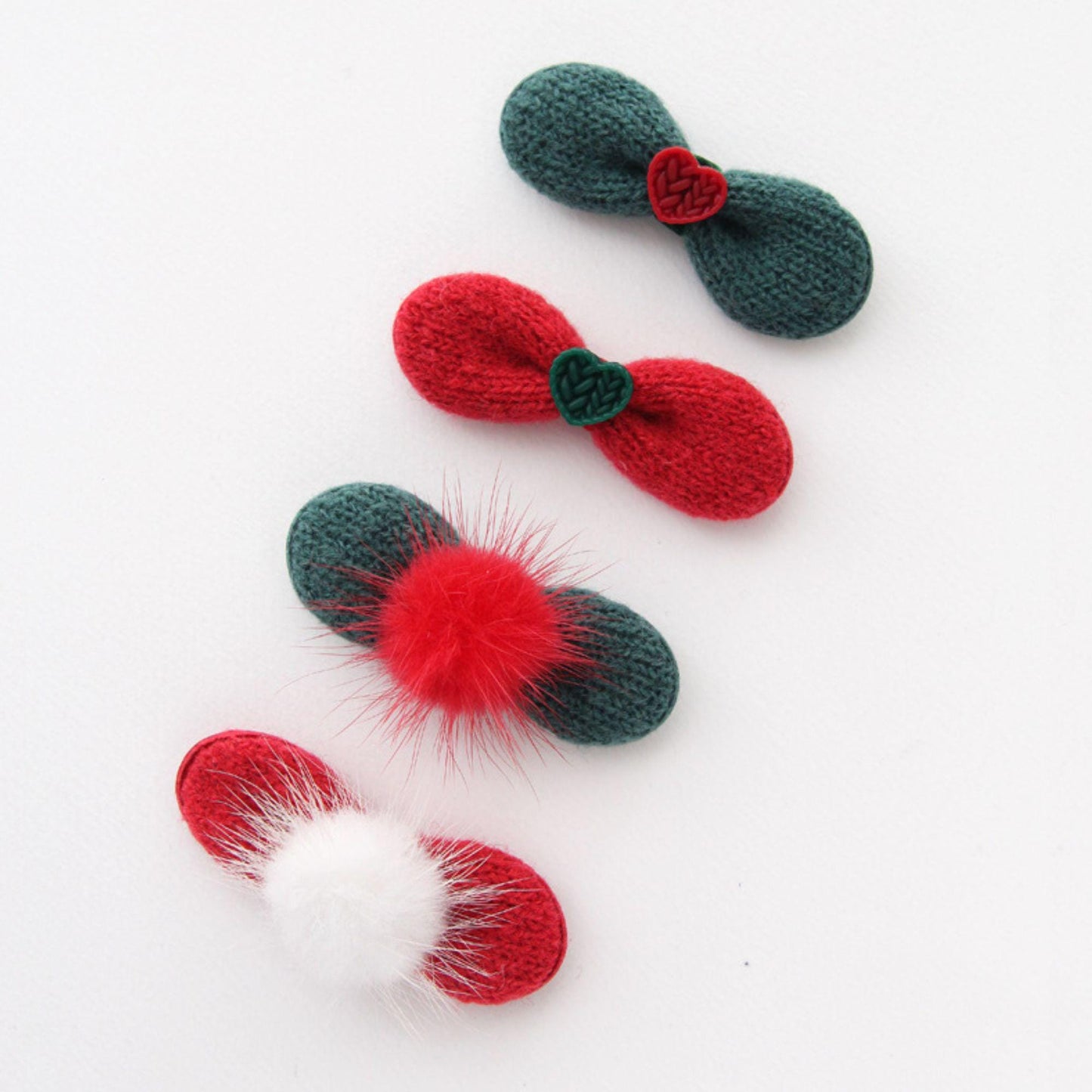 Knitted Ribbon Decoration with Heart and Pom Pom