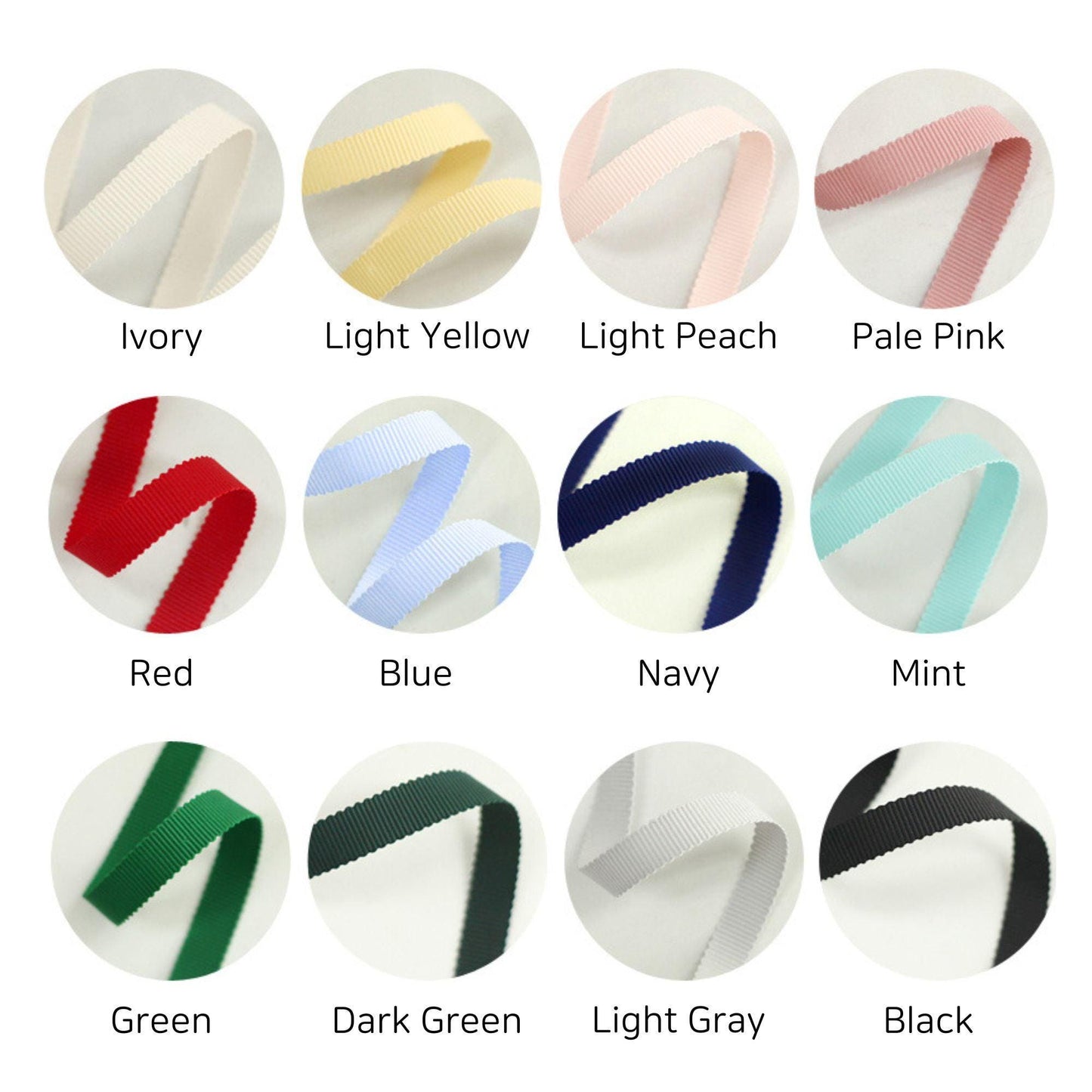 Grosgrain Ribbon 0.39/1.49inch(1/3cm)x 5Yards