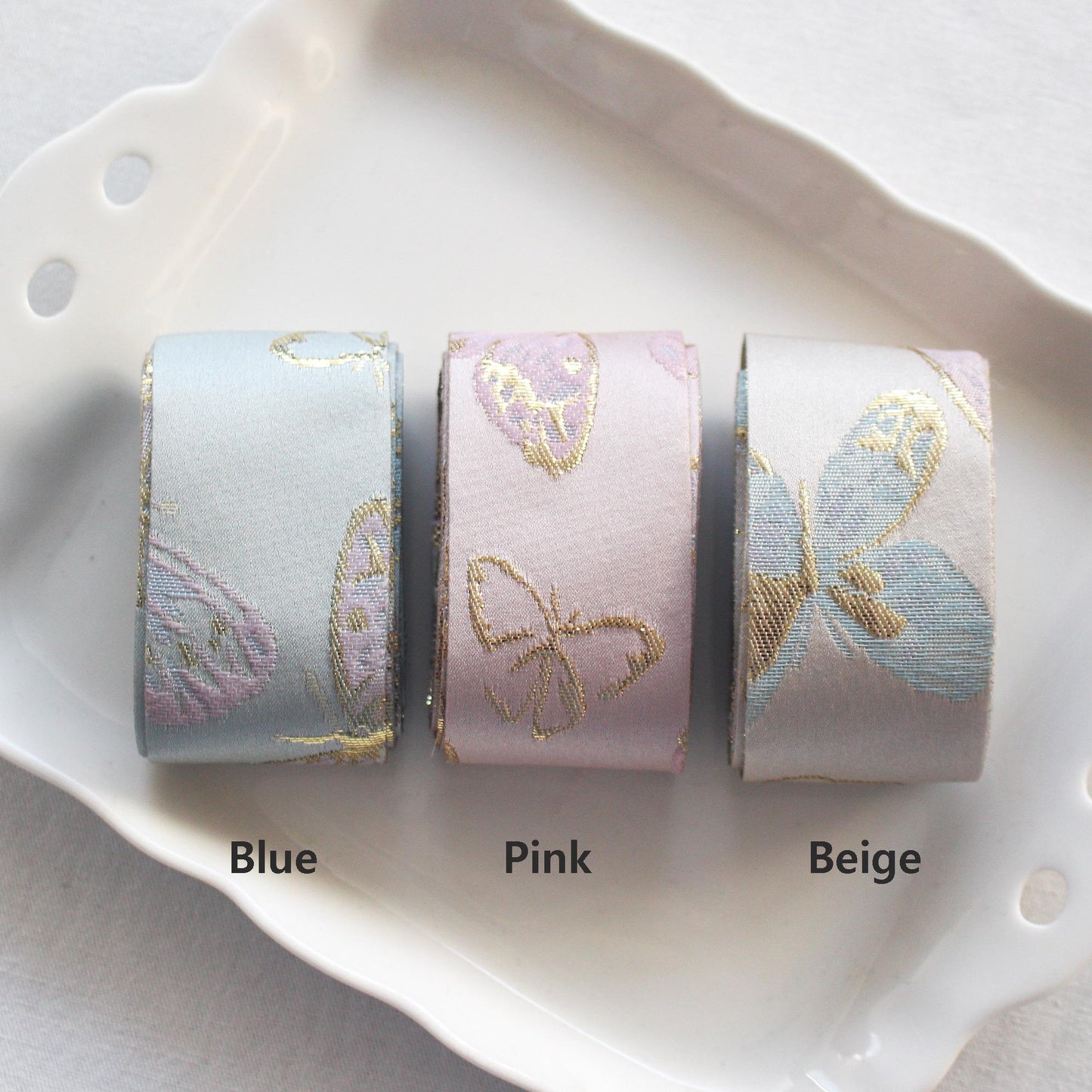 Butterfly Satin Ribbon Width 1.57inch(4cm) x 5/10Yards