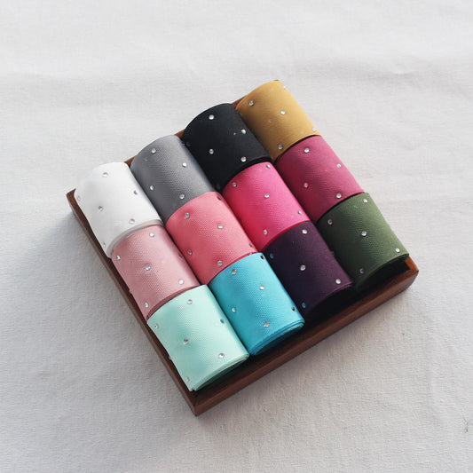 Sparkly Organza Ribbon with Hotfix Gems 1.57inch (4cm) x 5/10Yards