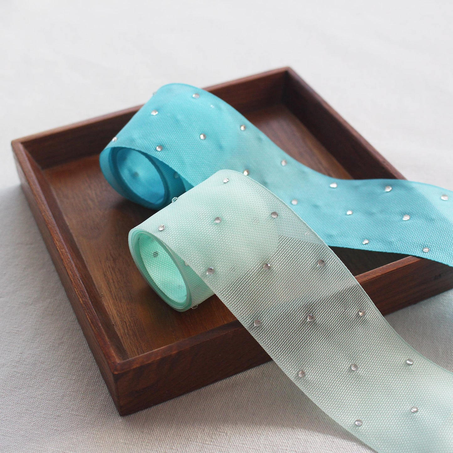 Sparkly Organza Ribbon with Hotfix Gems 1.57inch (4cm) x 5/10Yards