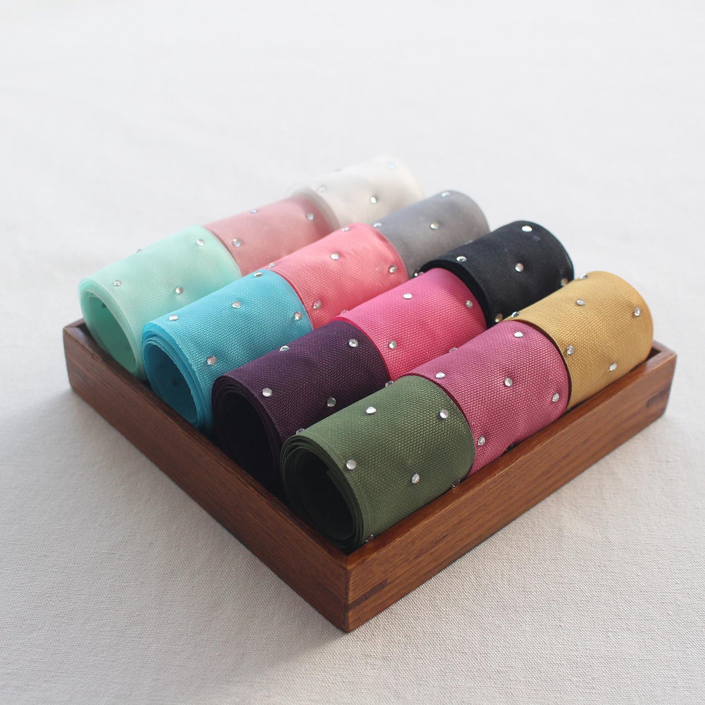 Sparkly Organza Ribbon with Hotfix Gems 1.57inch (4cm) x 5/10Yards