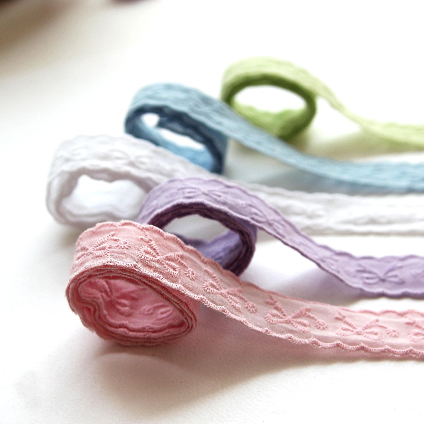 Ribbon Embroidered Punching Lace 0.98inch x 5Yards