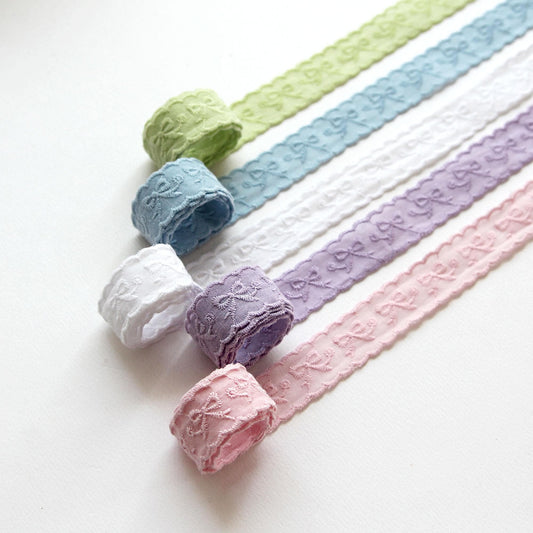 Ribbon Embroidered Punching Lace 0.98inch x 5Yards