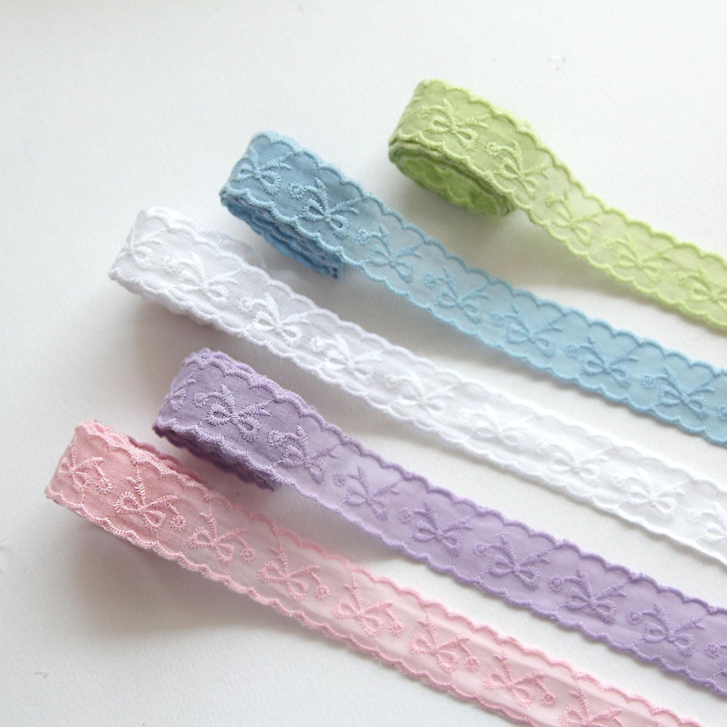 Ribbon Embroidered Punching Lace 0.98inch x 5Yards