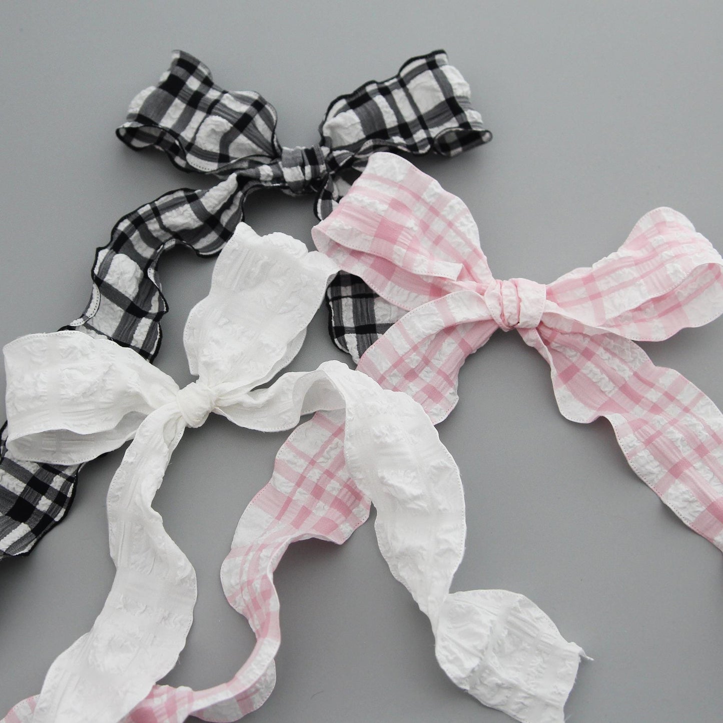 Lovely Ruffled Check Ribbon  1.57inch (4cm) x 5/10Yards