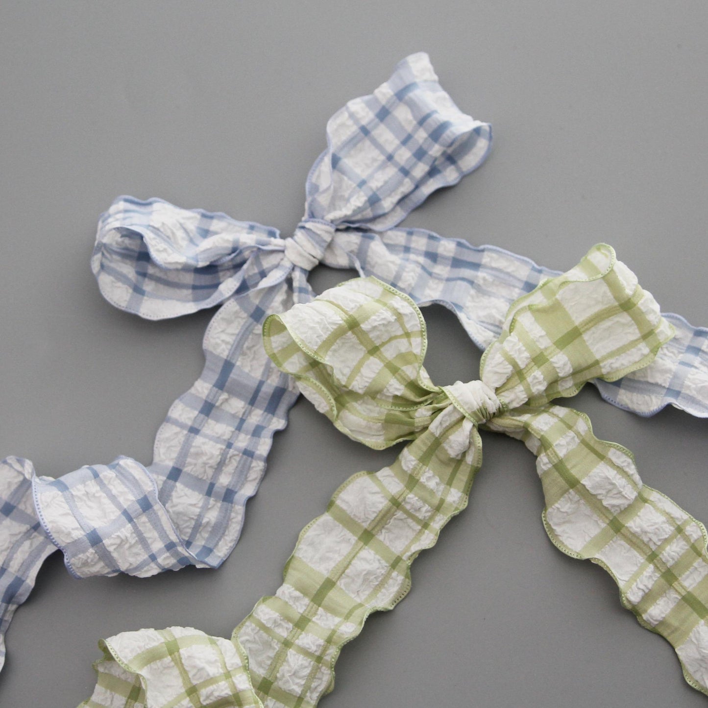 Lovely Ruffled Check Ribbon  1.57inch (4cm) x 5/10Yards