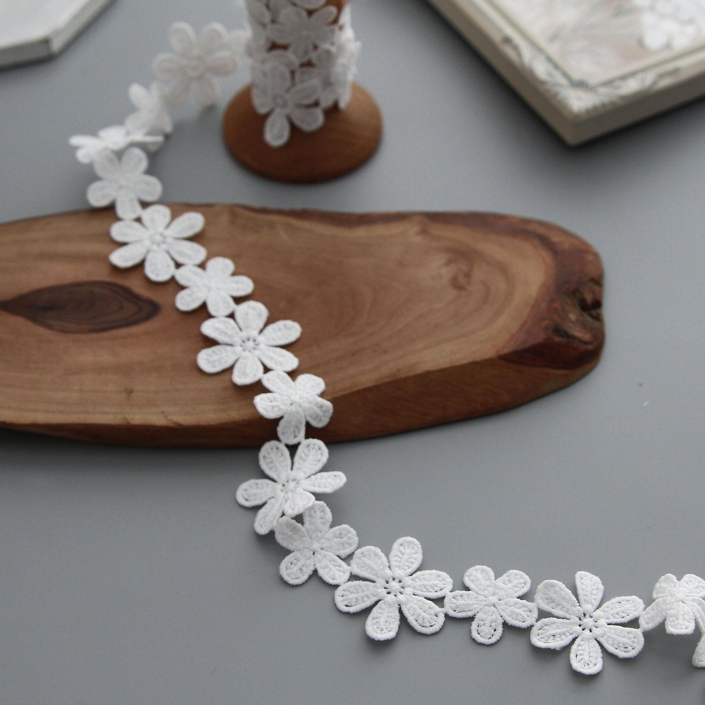 Flower Embroidered Lace Trim 5Yards