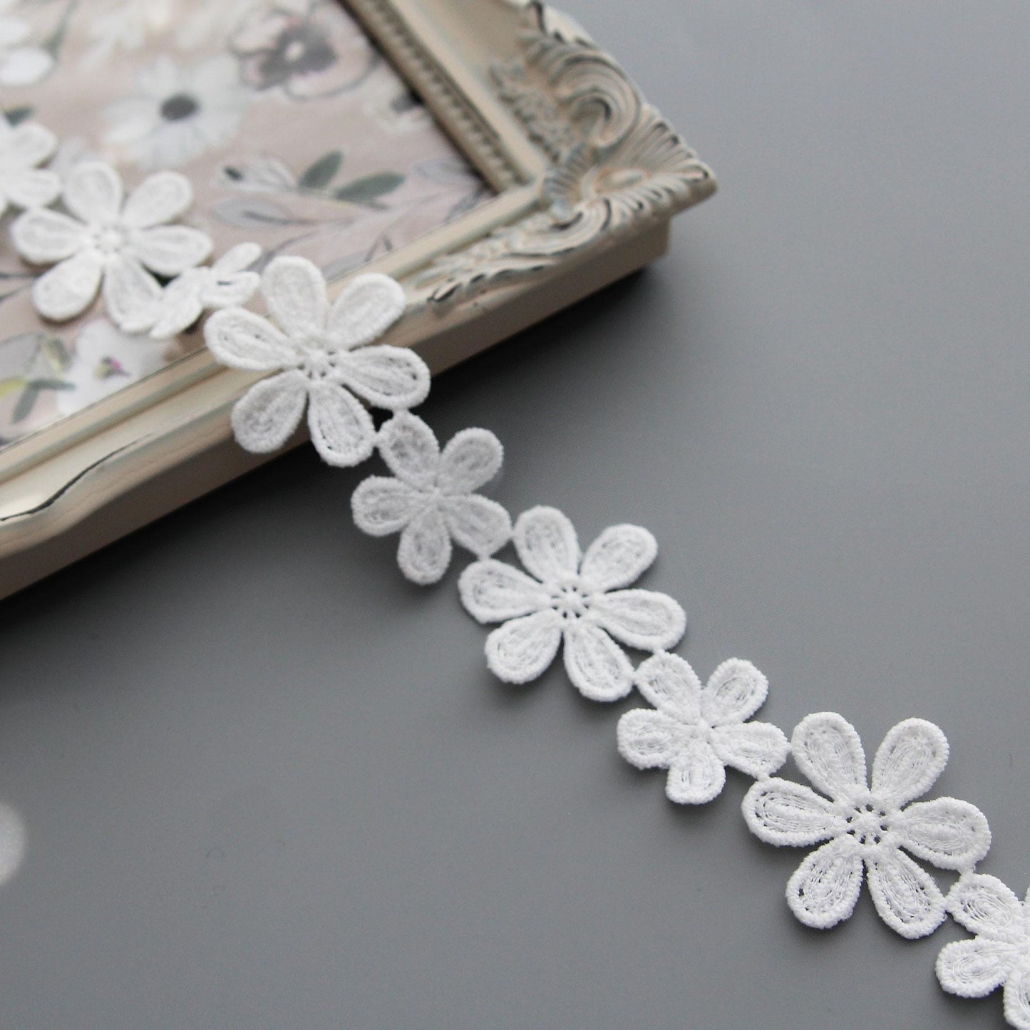 Flower Embroidered Lace Trim 5Yards