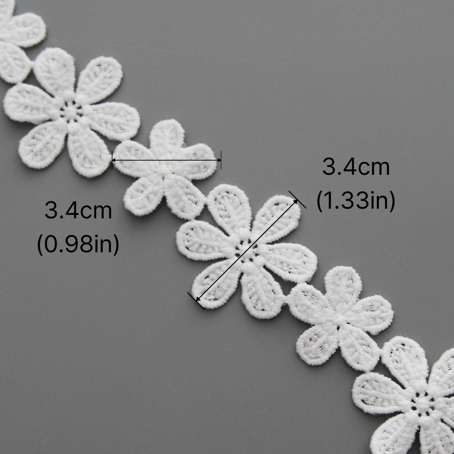 Flower Embroidered Lace Trim 5Yards