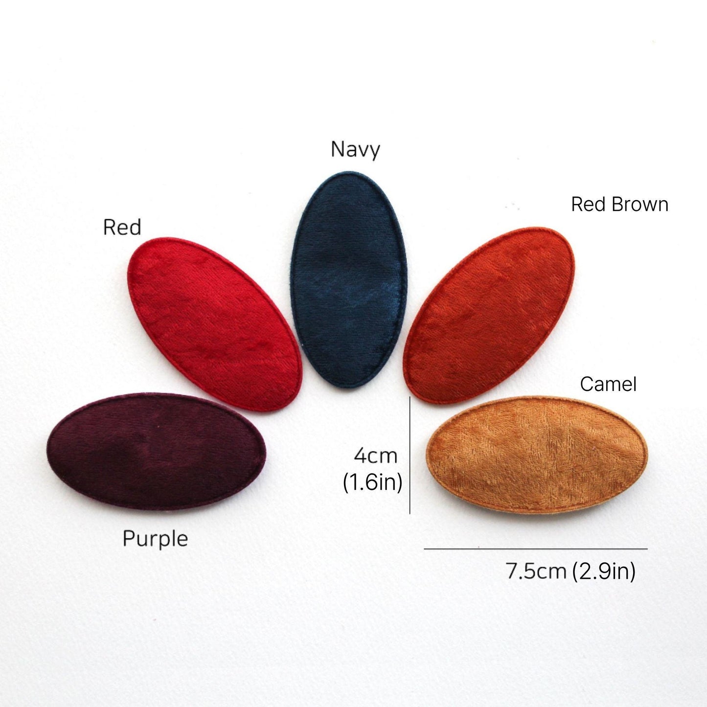 Velvet Oval Snap Clip Covers 4pcs