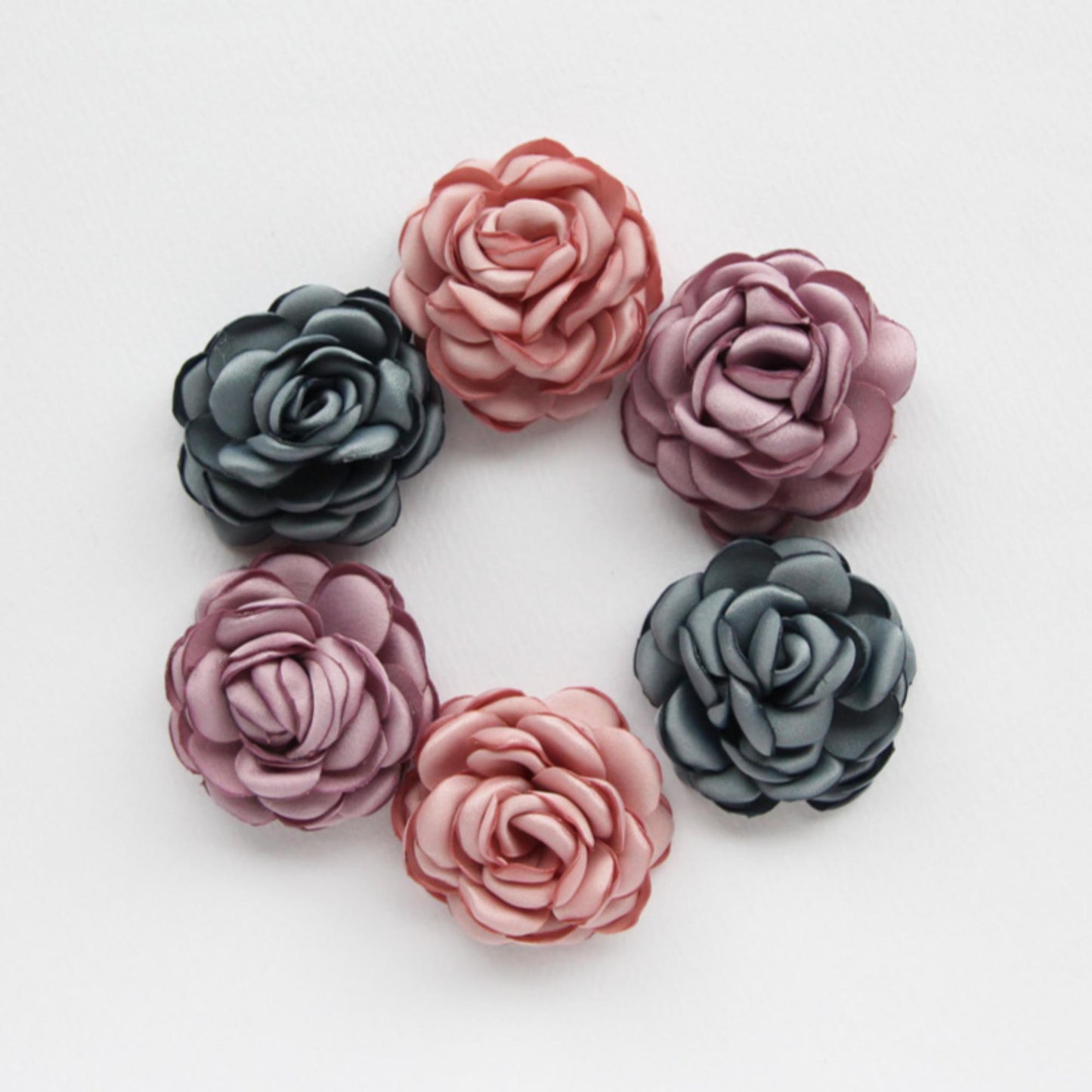 Elegant Satin Rose Corsage 2pcs