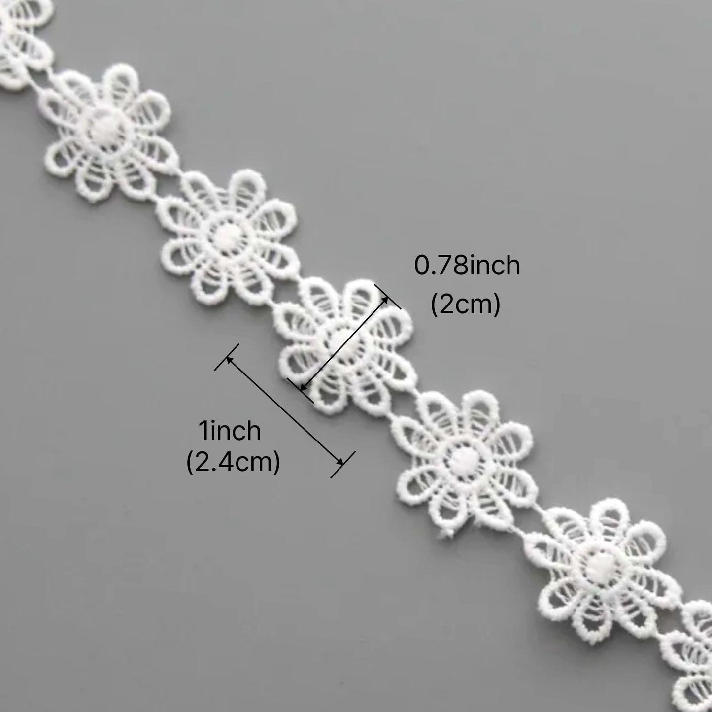 White Daisy Flower Lace 1Yards