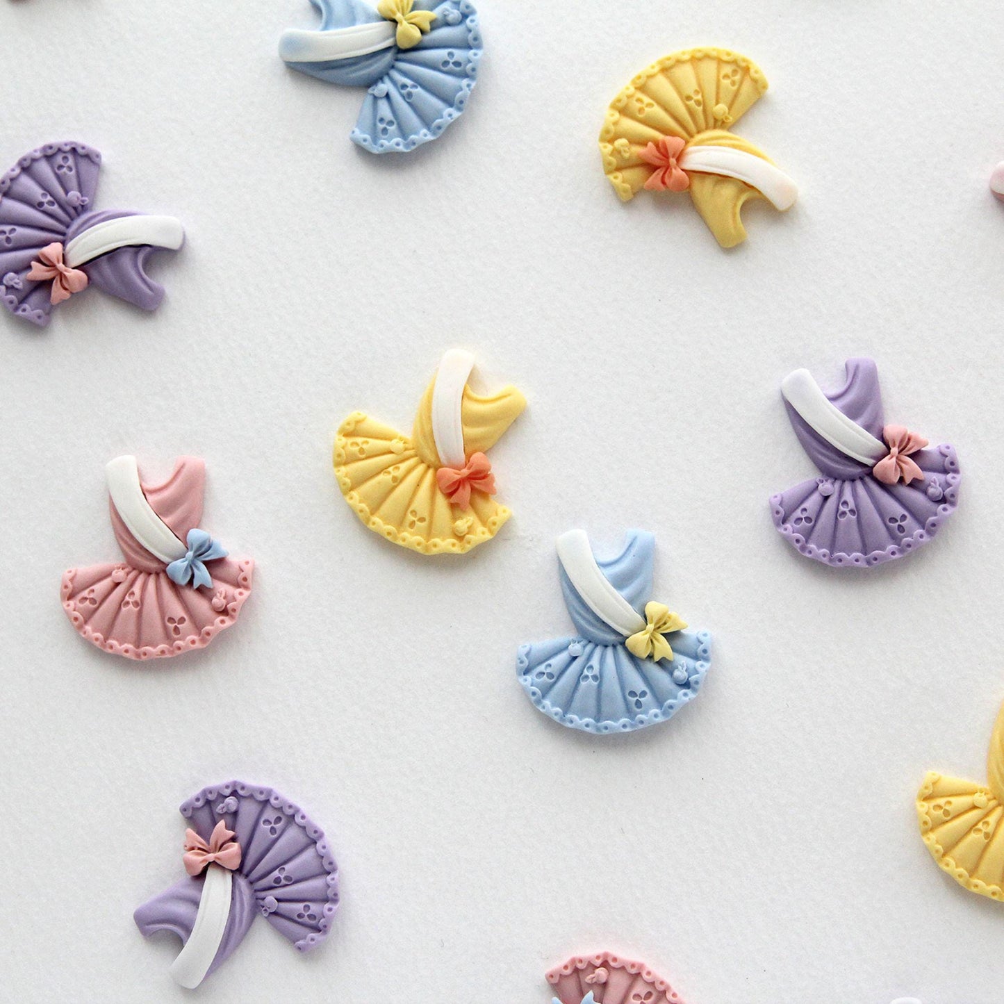 Ballerina Dress Resin Cabochons: Pastel Ballet Flatbacks 4pcs