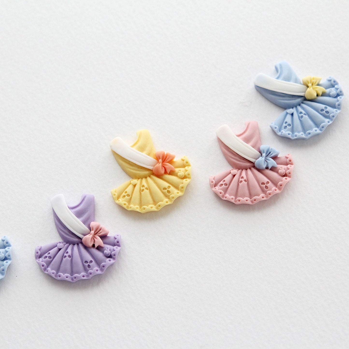 Ballerina Dress Resin Cabochons: Pastel Ballet Flatbacks 4pcs