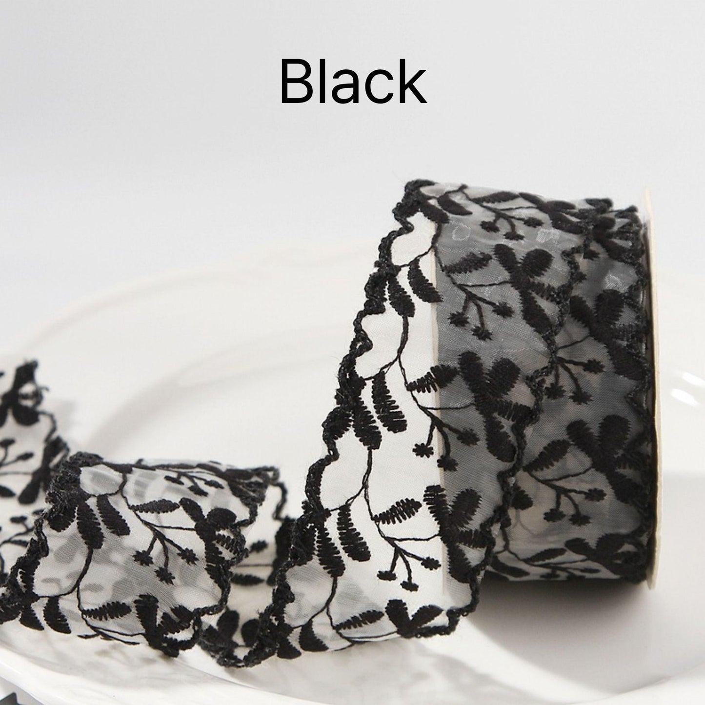 Floral Embroidery Lace Ribbon width 1.5inch (3.8cm)  x 2Yards