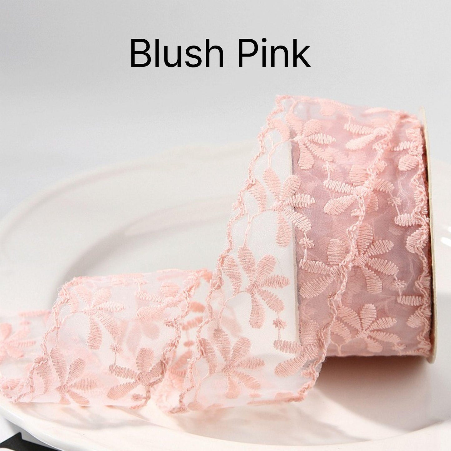 Floral Embroidery Lace Ribbon width 1.5inch (3.8cm)  x 2Yards