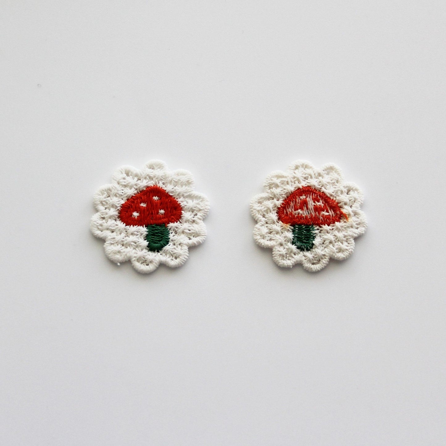 Mushroom, Acorn & Pumpkin Embroidered Knit Patch 4pcs