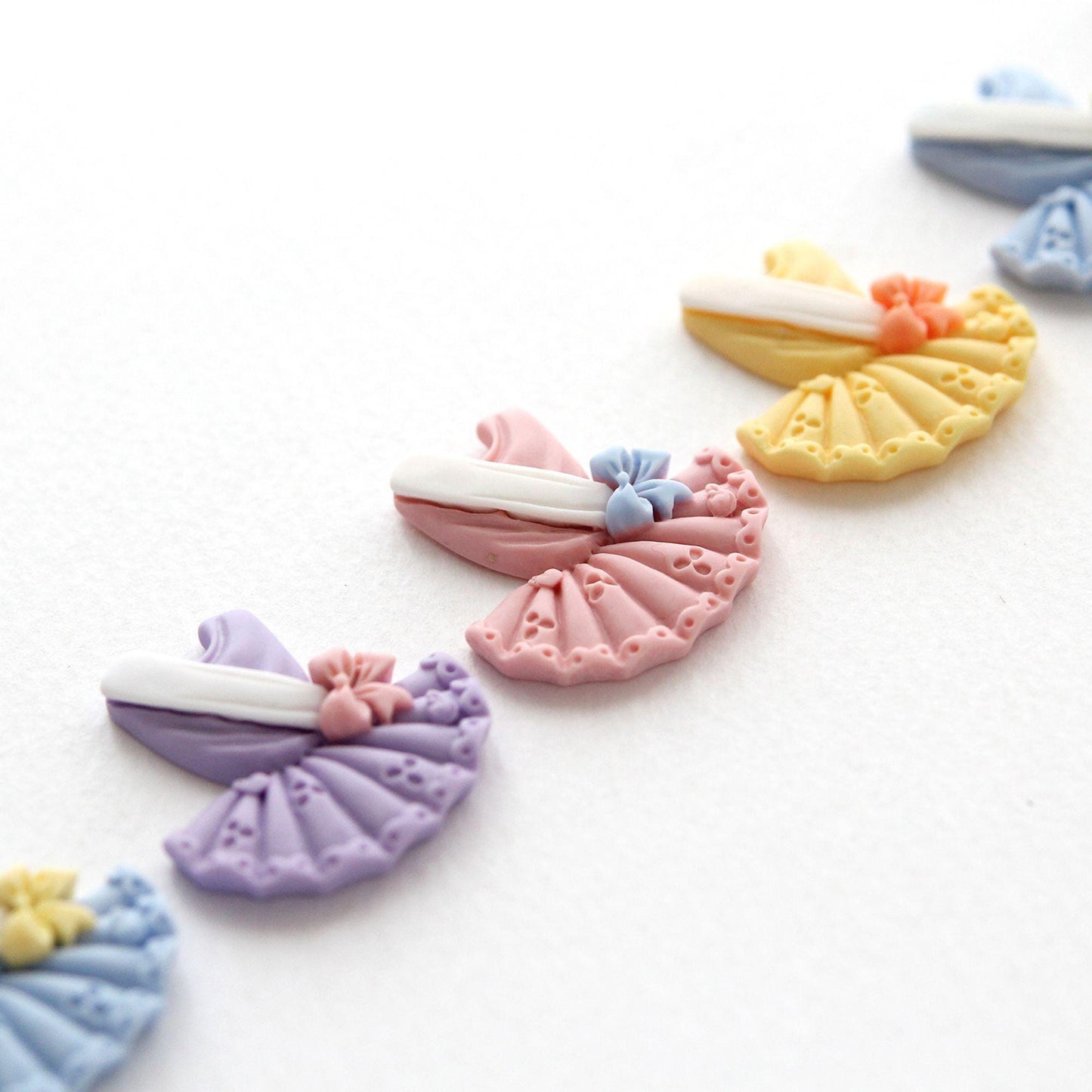 Ballerina Dress Resin Cabochons: Pastel Ballet Flatbacks 4pcs
