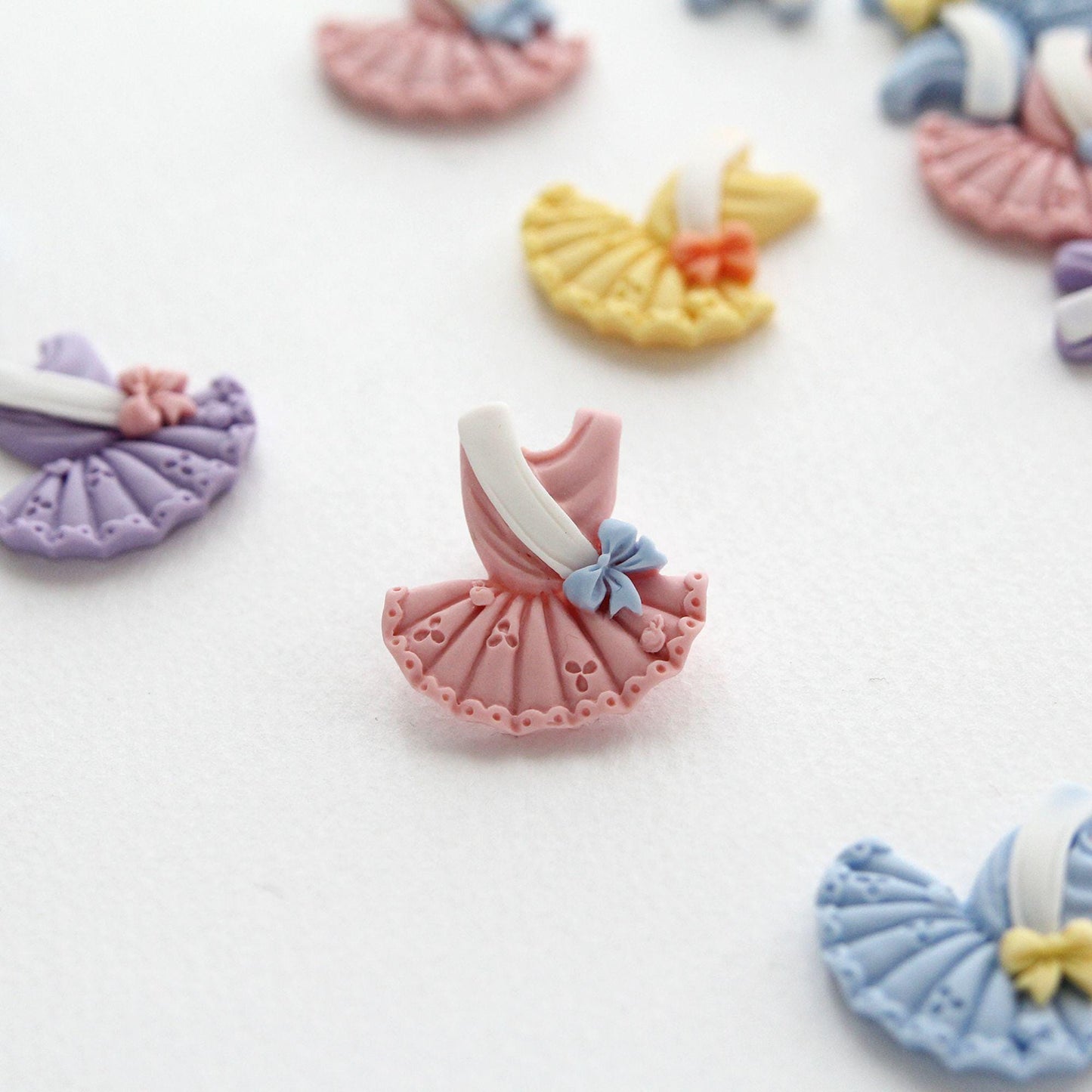 Ballerina Dress Resin Cabochons: Pastel Ballet Flatbacks 4pcs