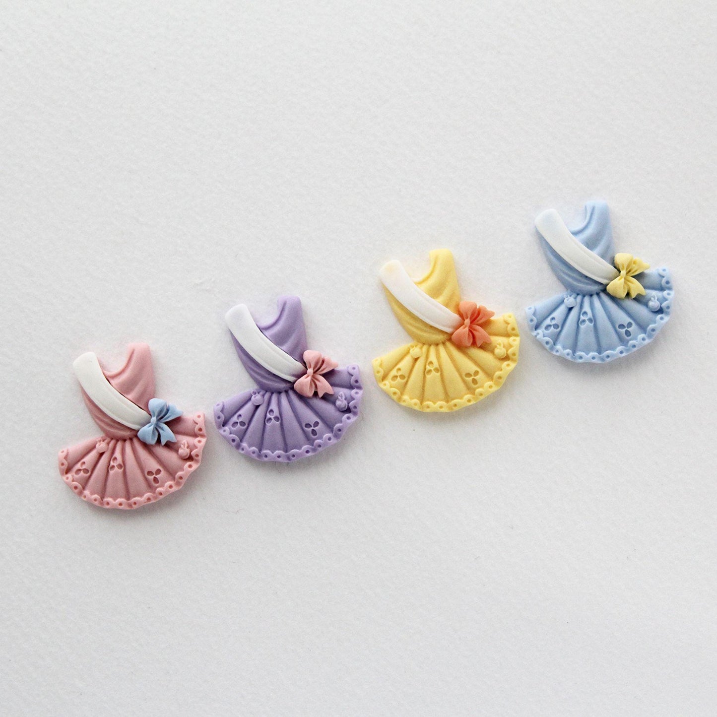Ballerina Dress Resin Cabochons: Pastel Ballet Flatbacks 4pcs