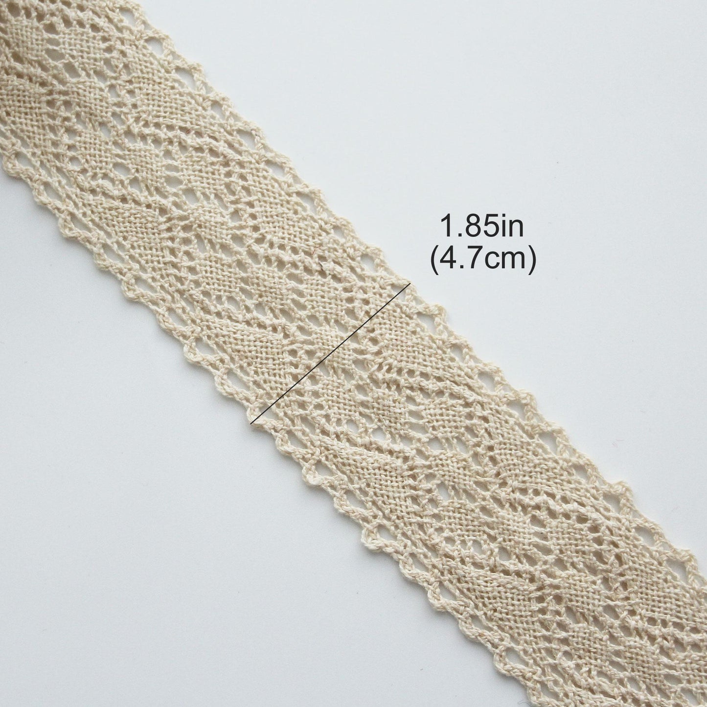 Beige Torsion Lace  1.85in(4.7cm) Wide x 2Yards